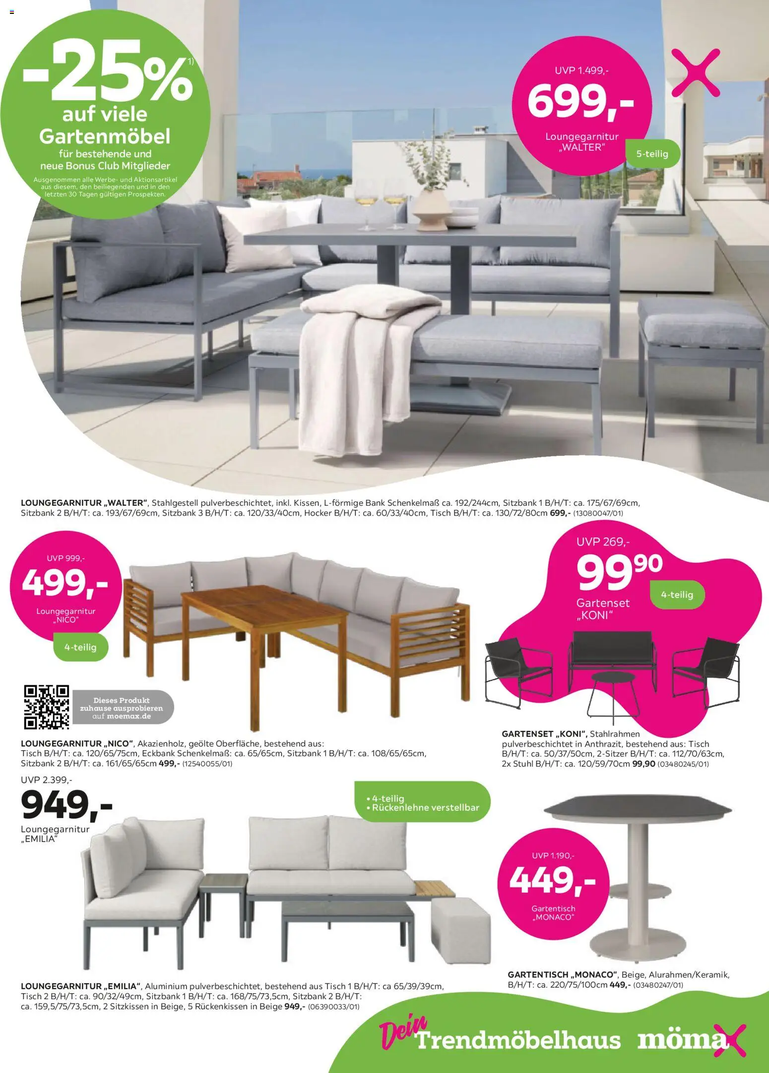 Mömax Prospekt 	 – gültig ab 23.02.2026 | Seite: 15 | Produkte: Hocker, Sitzbank, Tisch, Gartenmöbel