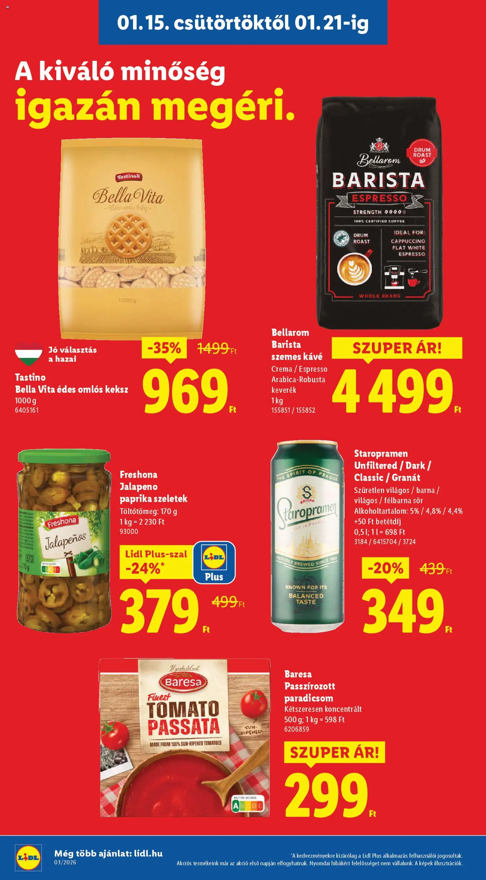 Lidl akciós ujság - amely érvényes a következő dátumtól: 15.01.2026 | Oldal: 12 | Termékek: Kávé, Sör, Szemes kávé, Jalapeno