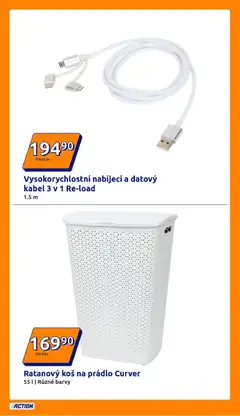 Náhled letáku Action leták od 18.02.2026 | Strana: 17 | Produkty: Koš na prádlo, Kabel, Koš, Barvy