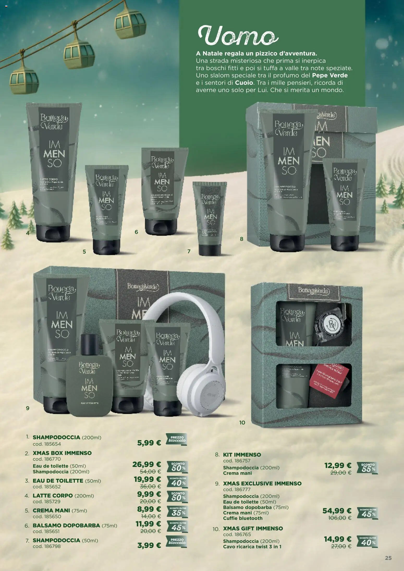 Volantino Bottega Verde del 03.11.2025 | Pagina: 25 | Prodotti: Crema, Dopobarba, Pepe, Cuffie