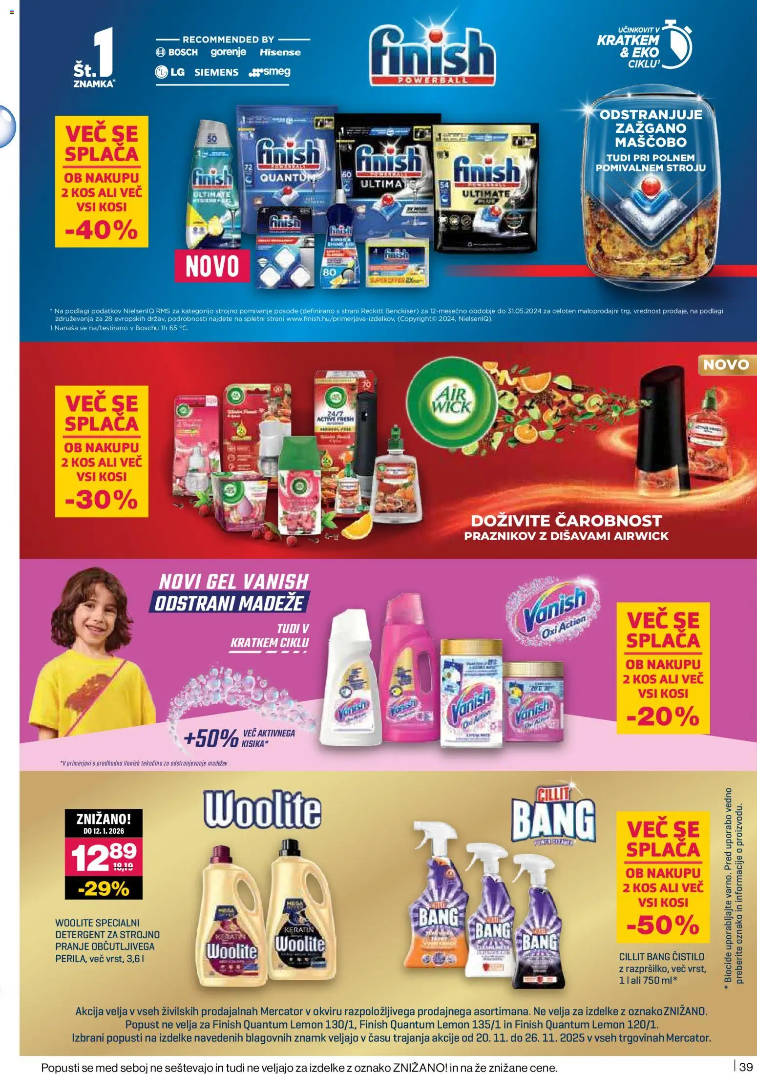 Novi Mercator katalog ponudbe – veljaven od 20.11.2025 | Stran: 39 | Izdelki: Kos, Detergent