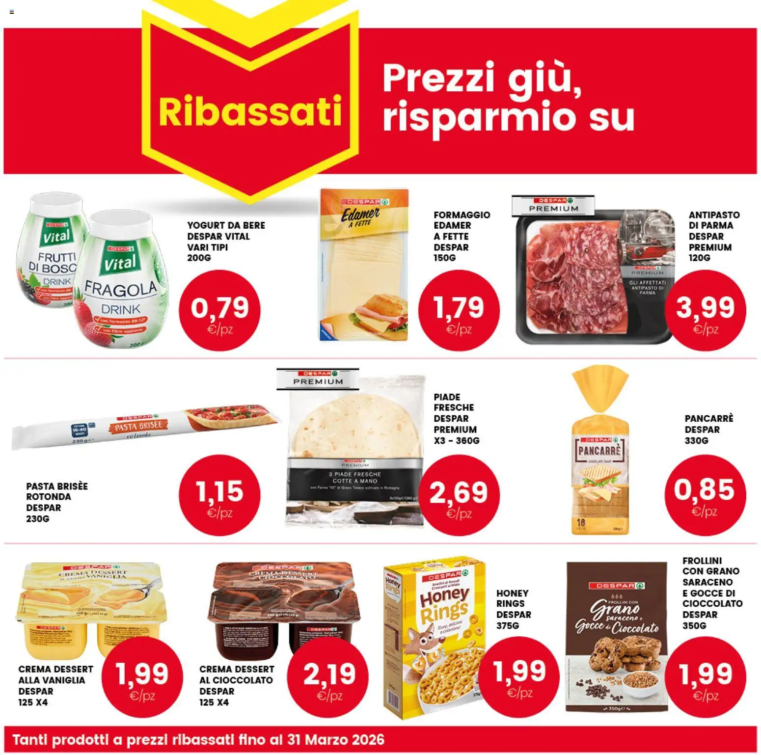 Volantino Interspar del 23.02.2026 | Pagina: 32 | Prodotti: Formaggio, Pasta, Frollini, Pasta brisée