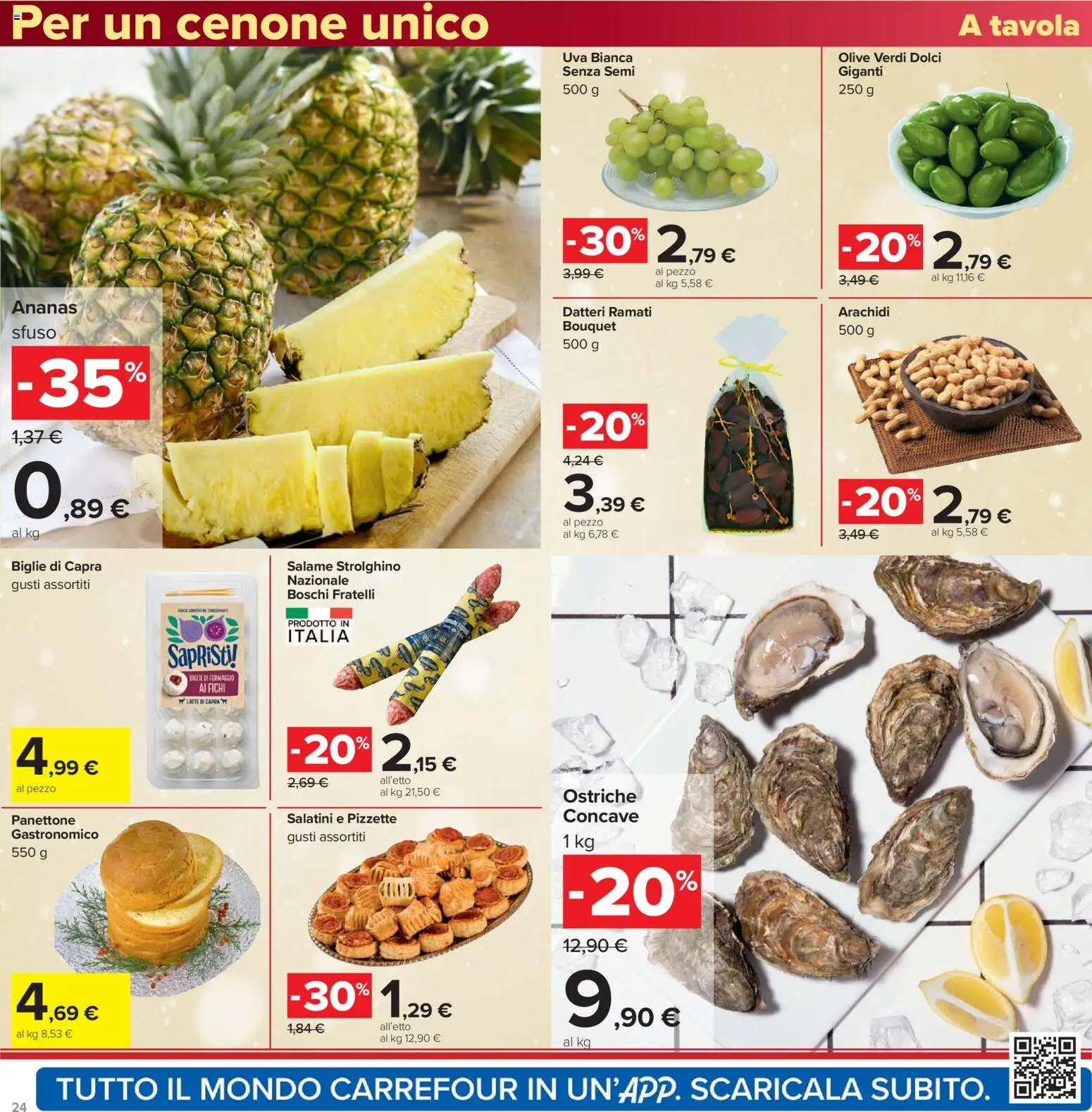 Volantino Carrefour del 16.12.2025 | Pagina: 24 | Prodotti: Olive, Ananas, Panettone, Arachidi