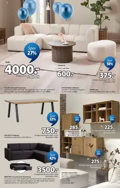 JYSK - Tilbudsavis gyldig fra 27.03.2026 | Side: 8 | Produkter: Sofabord, Sofa, Skab, Puf