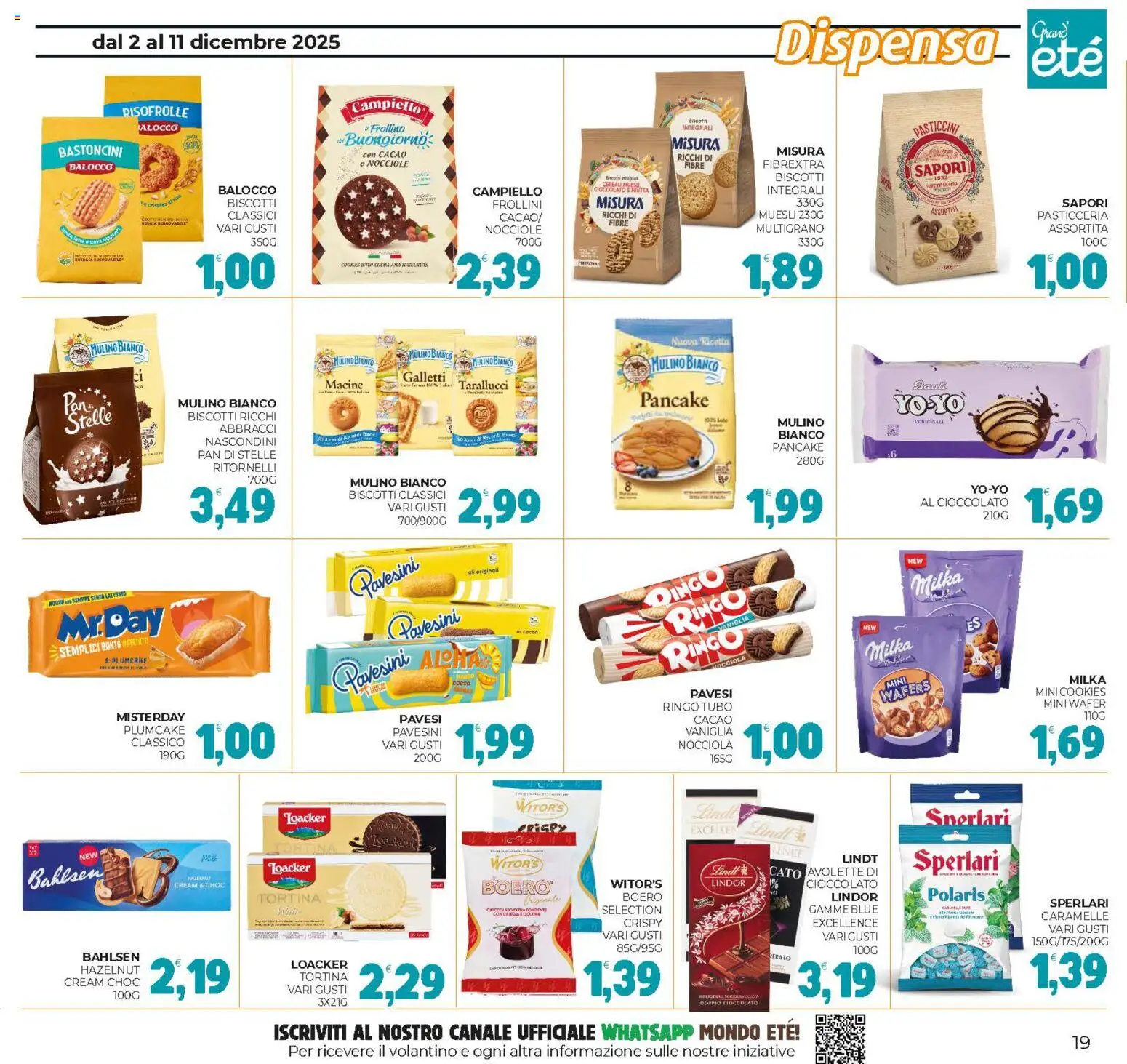 Volantino Eté del 02.12.2025 | Pagina: 19 | Prodotti: Cioccolato, Nocciole, Cacao, Frollini