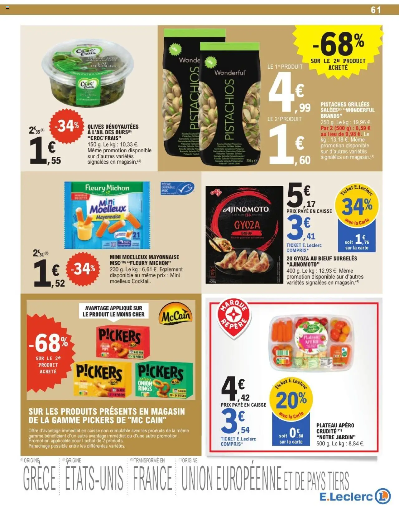  | Page: 61 | Produits: Pêche, Plateau, Pistaches, Mayonnaise