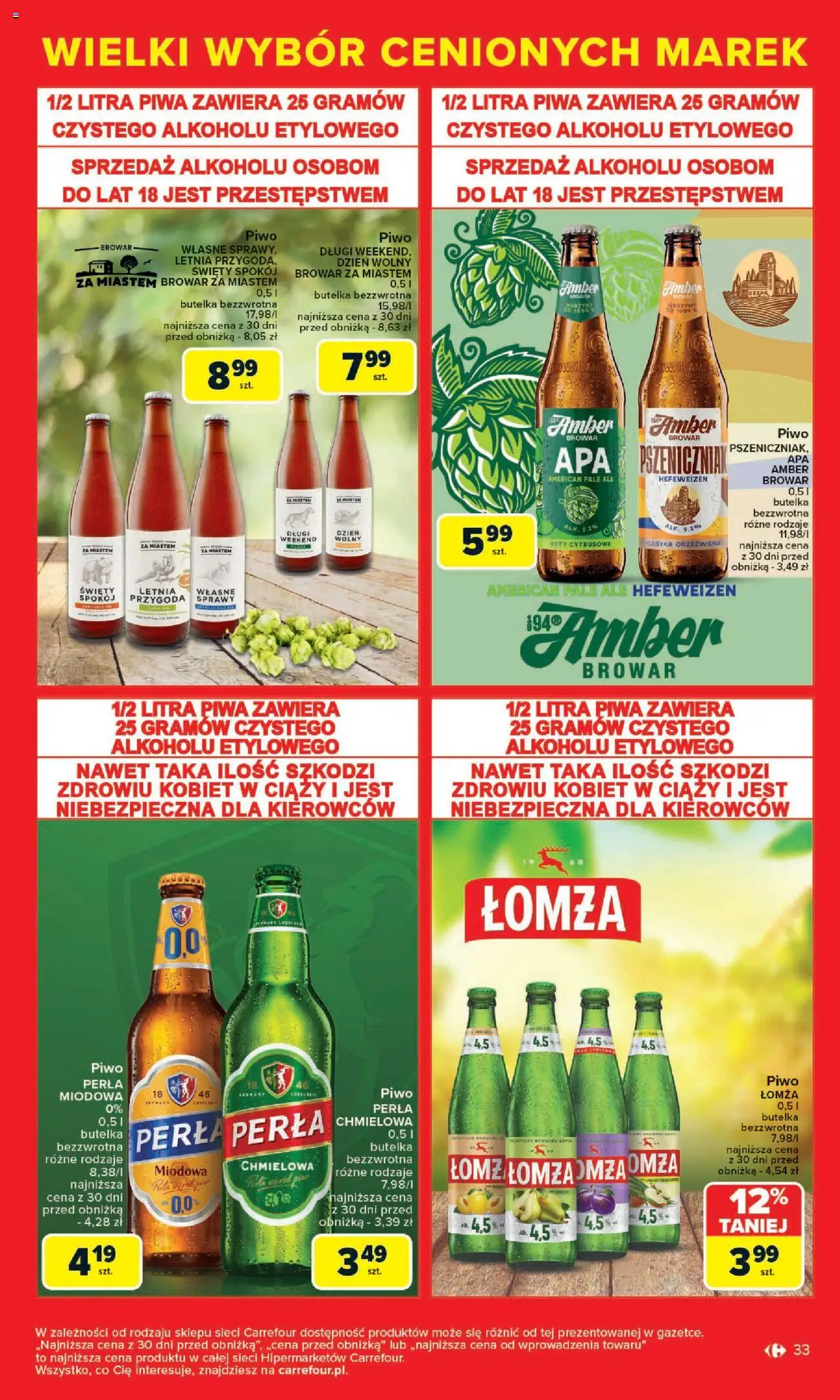 Carrefour Gazetka - Cenione marki, super ceny od 04.08.2025 | Strona: 33 | Produkty: Piwo perła, Piwo, Warzywa