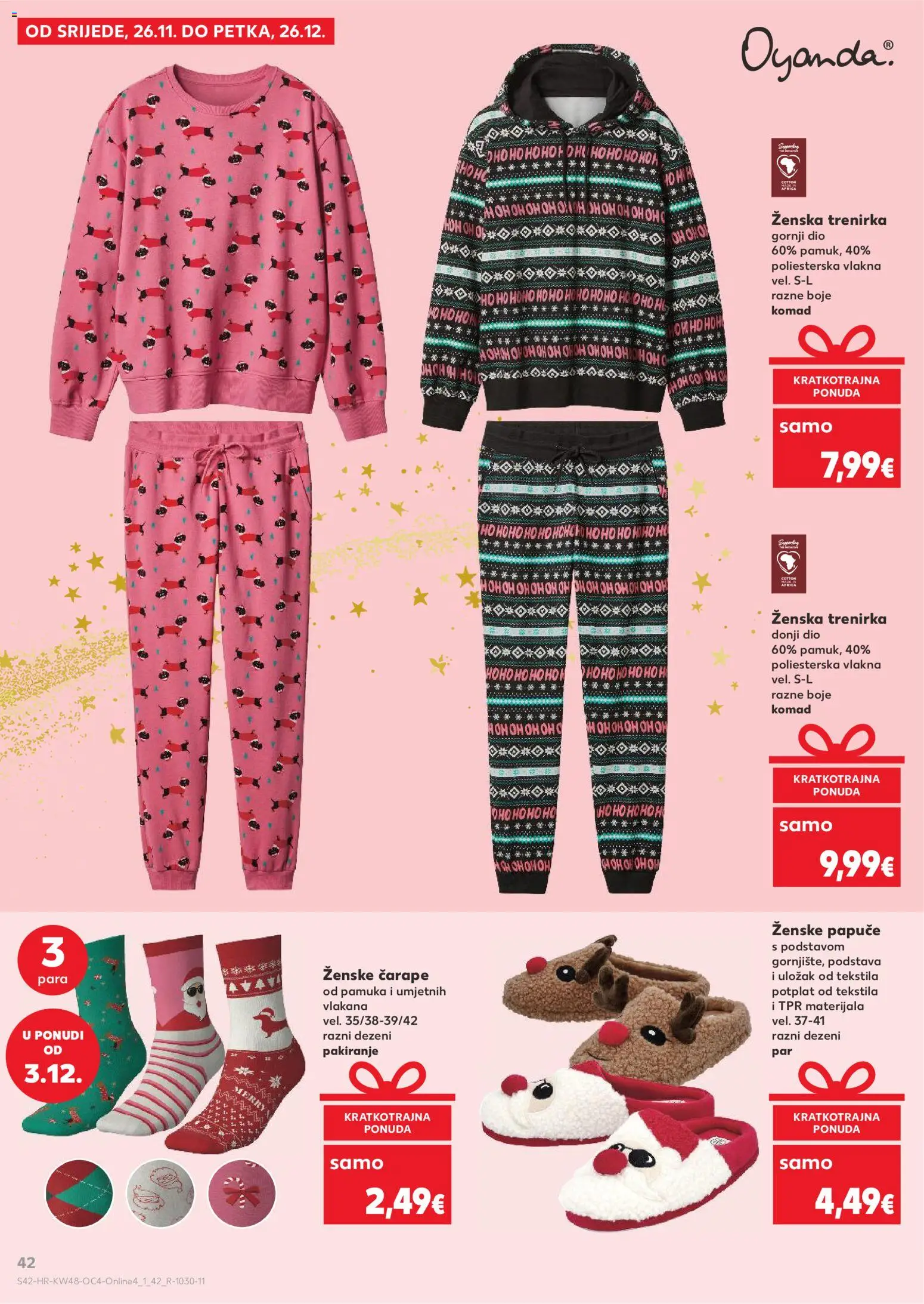 Kaufland katalog | vrijedi od 26.11.2025 | Stranica: 42 | Proizvodi: Čarape, Papuče, Trenirka