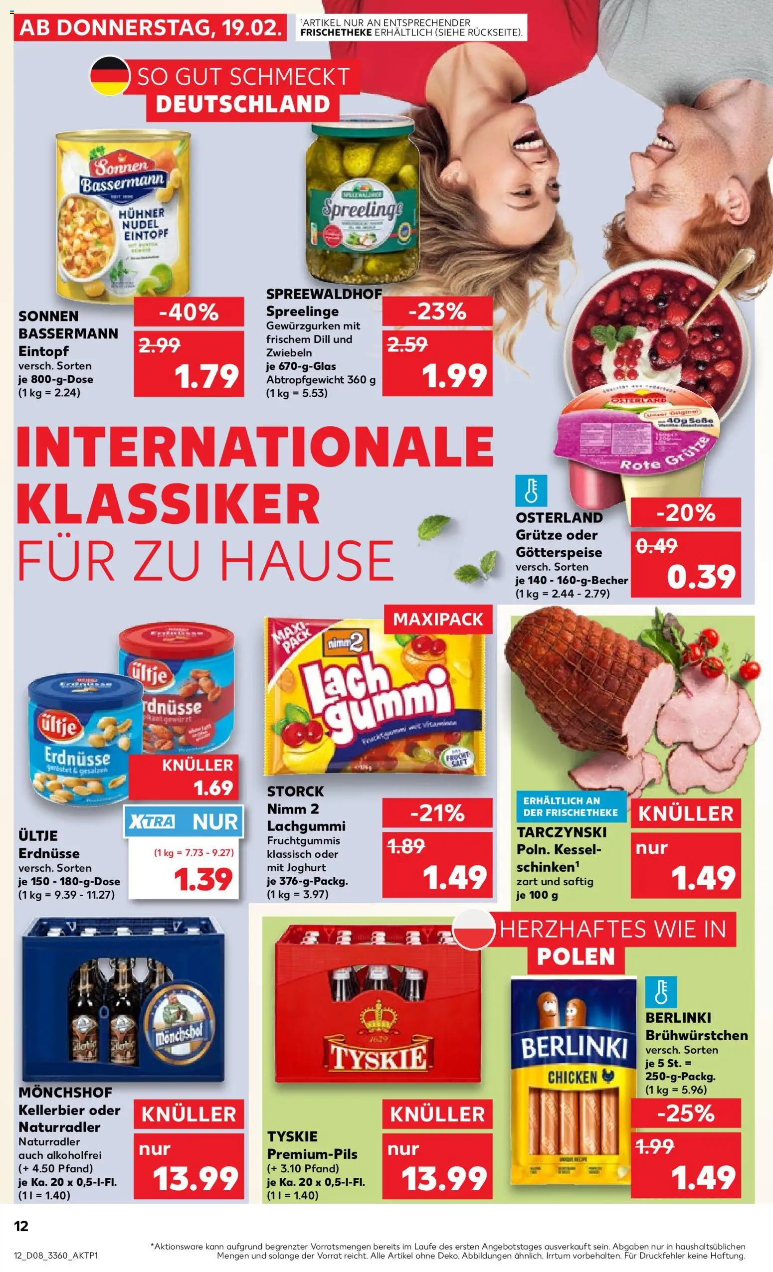 Kaufland prospekt Potsdam	 – gültig ab 19.02.2026 | Seite: 12 | Produkte: Erdnüsse, Tyskie, Zwiebeln, Dill