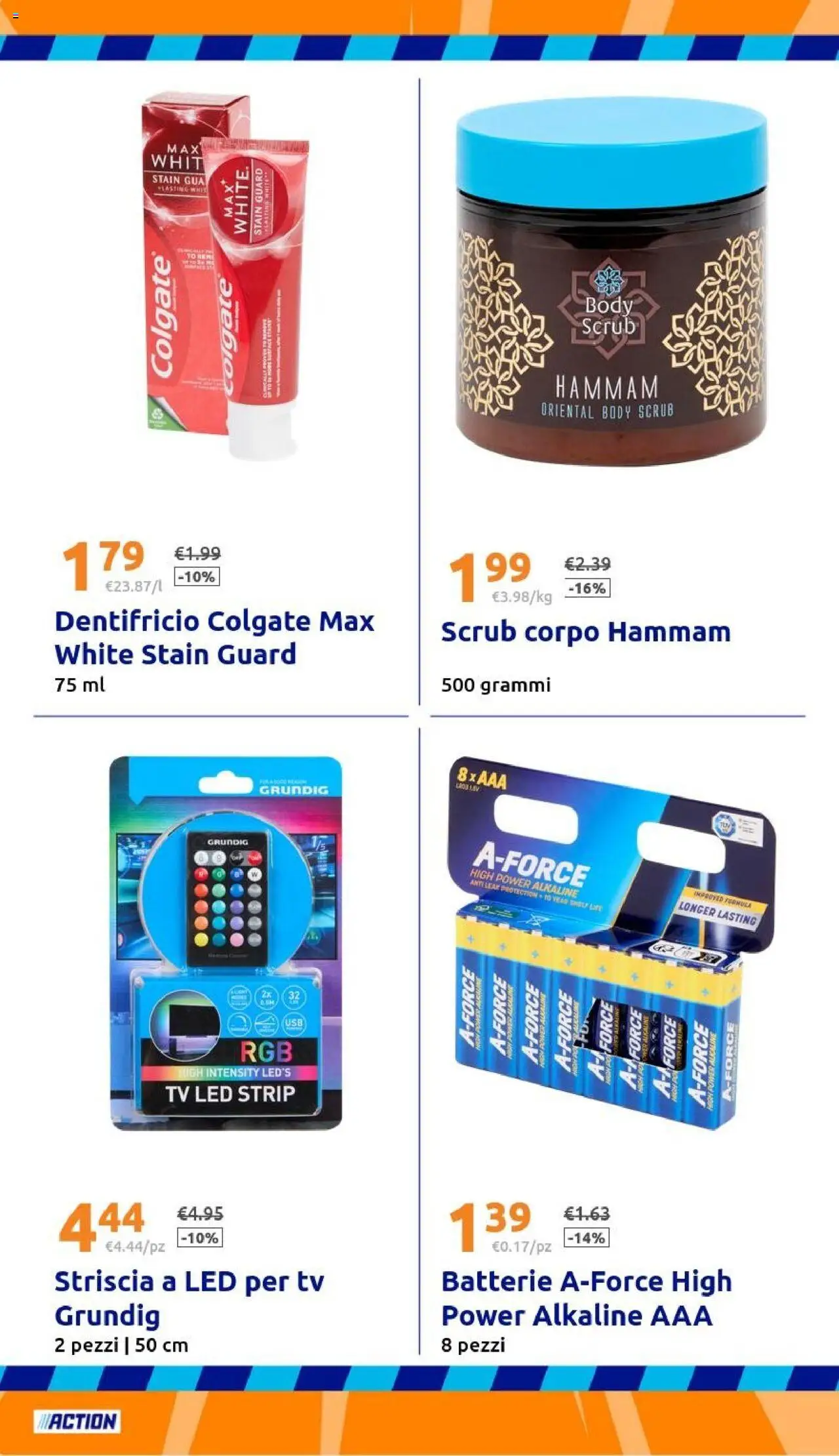 Volantino Action del 01.10.2025 | Pagina: 30 | Prodotti: Scrub, Body, TV, Batterie