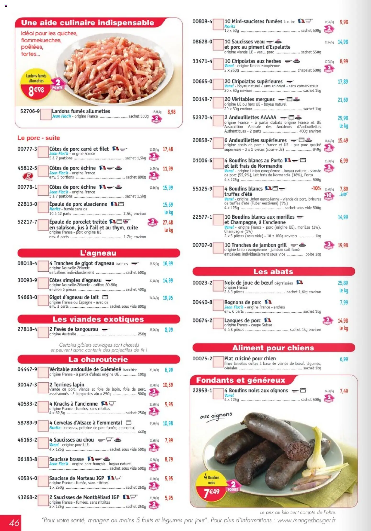 {H1} | Page: 46 | Produits: Emmental, Saucisse, Viande, Céréales