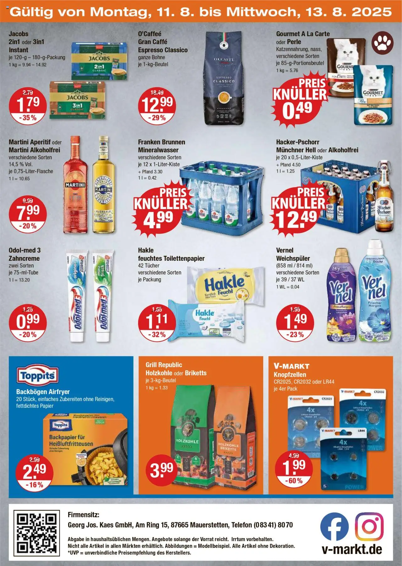 V-Markt - Oberbayern - gültig ab dem 07.08.2025 | Seite: 20 | Produkte: Martini, Weichspüler, Toilettenpapier, Feuchtes Toilettenpapier