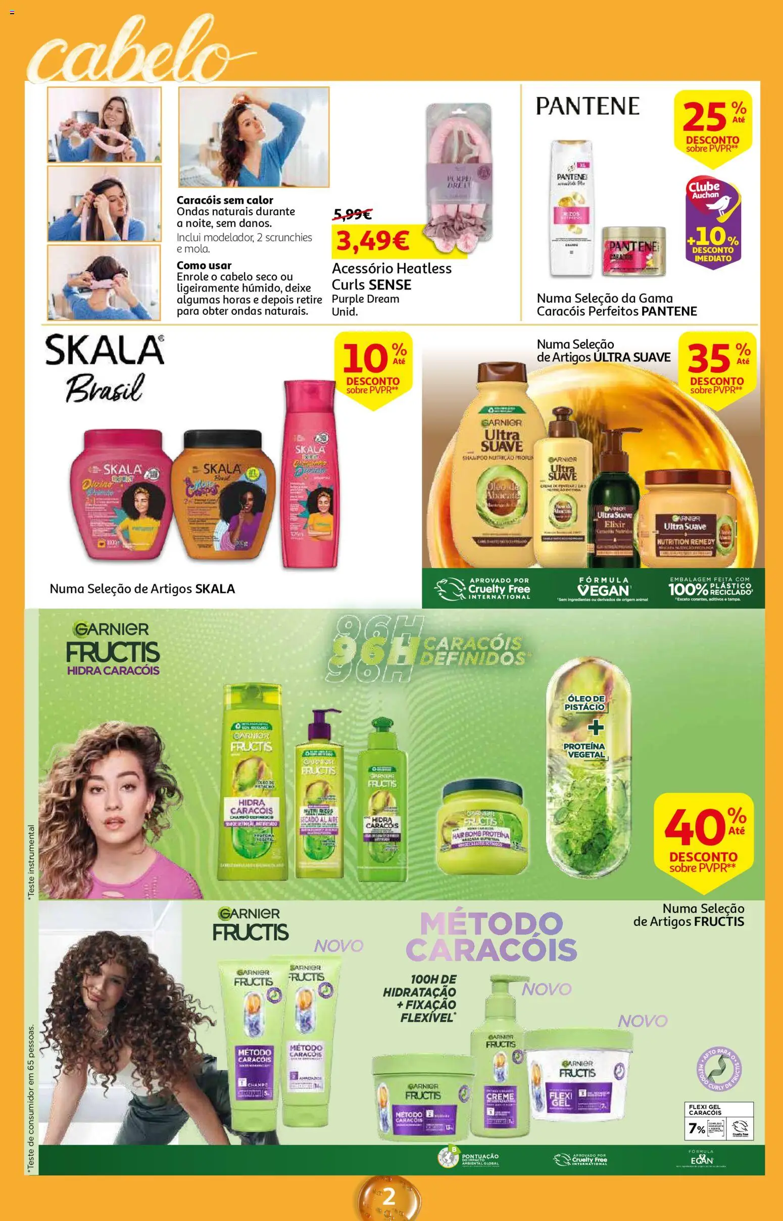 Auchan - Beleza Interiores Spring │ válido de 21.04.2026 | Página: 2 | Produtos: Shampoo, Óleo, Creme, Proteina