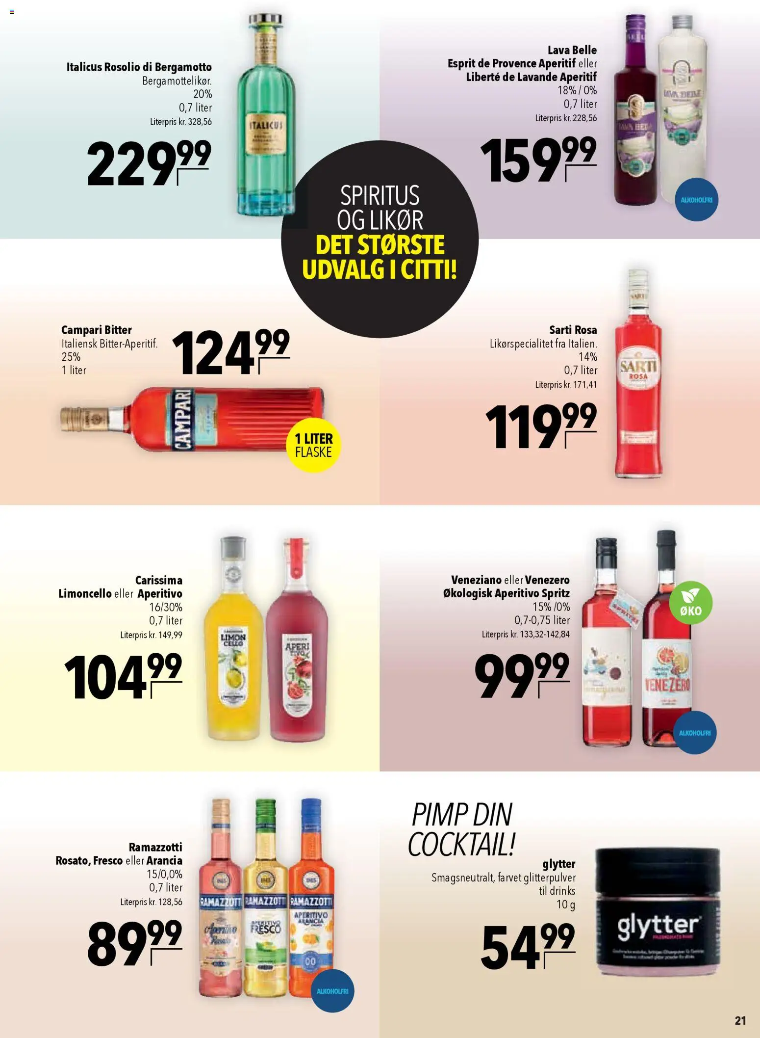 CITTI Markt Dänemark-Werbung – gültig ab 25.03.2026 | Seite: 21 | Produkte: Likör, Campari, Limoncello, Ramazzotti