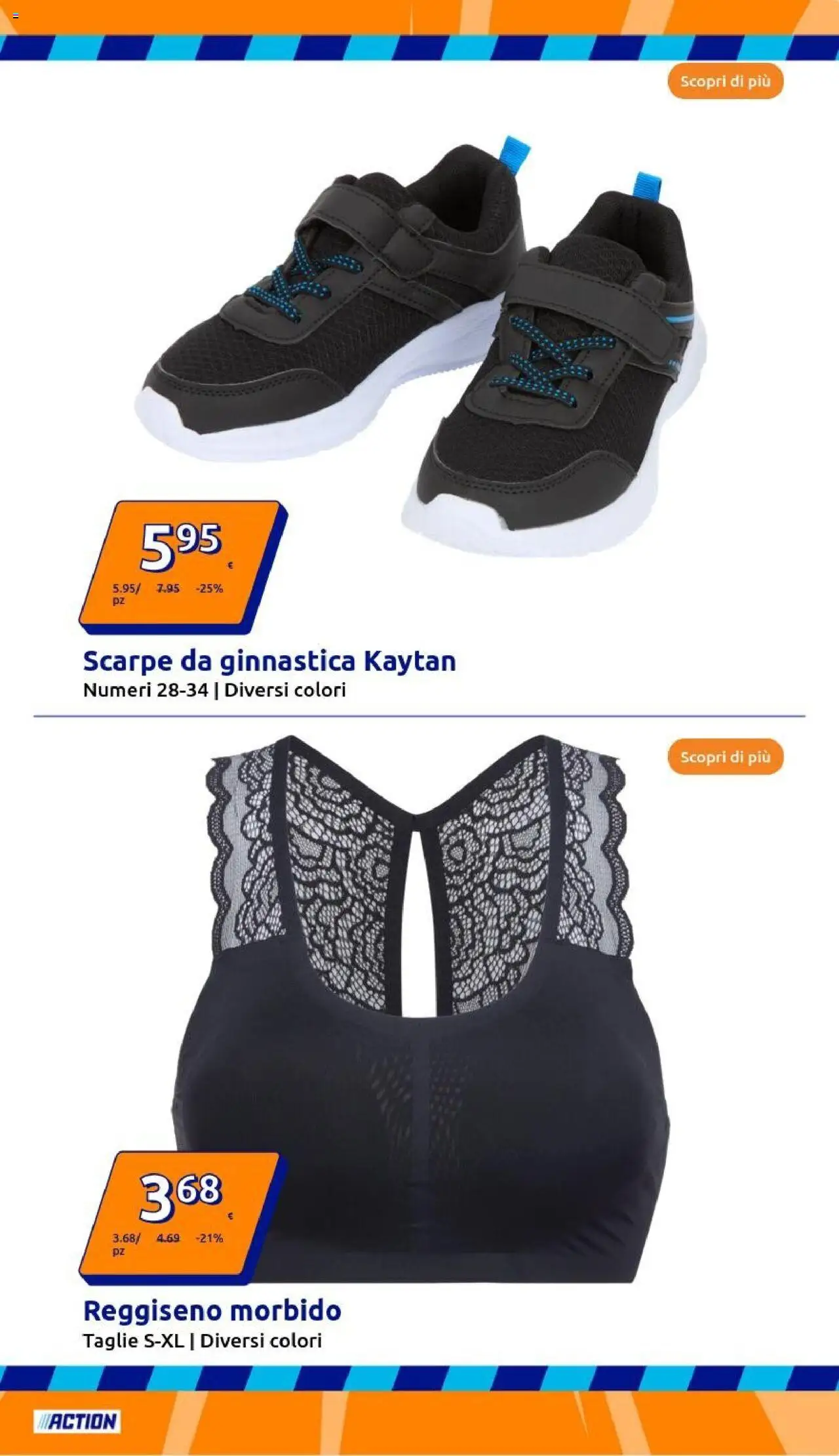 Volantino Action del 03.09.2025 | Pagina: 19 | Prodotti: Reggiseno, Scarpe
