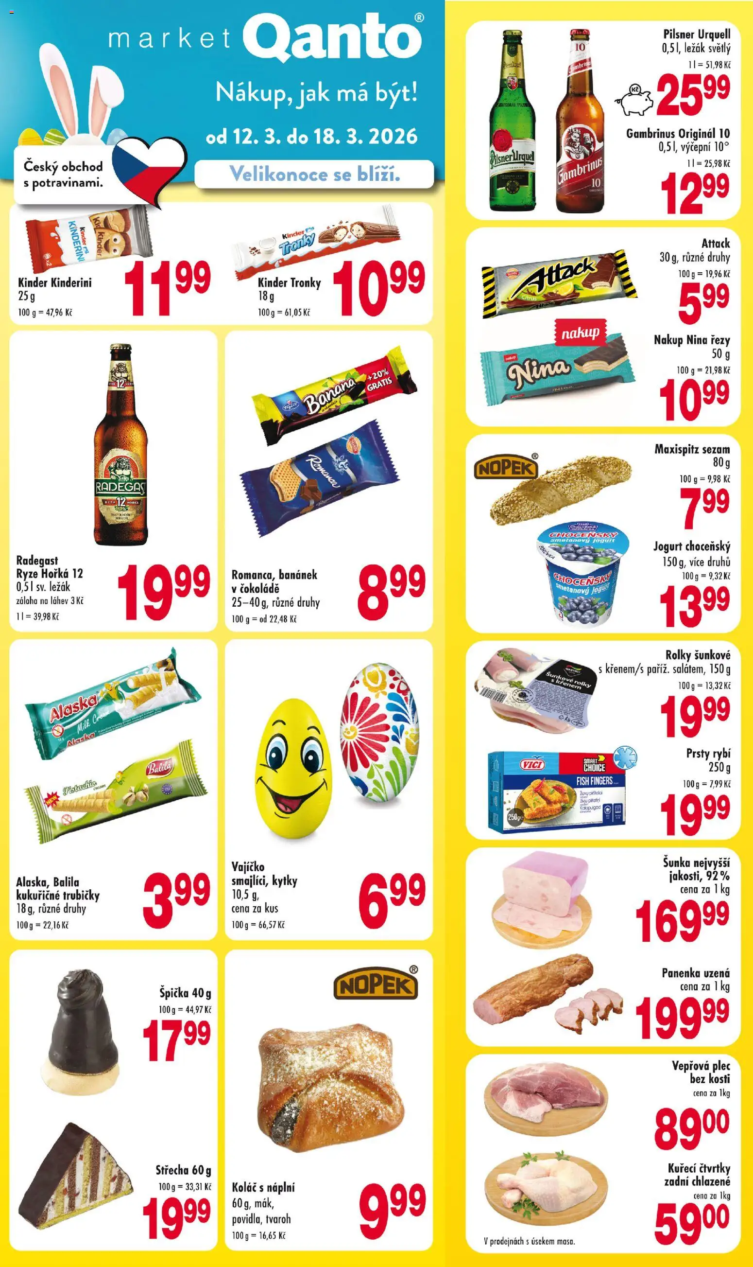 Astur & Qanto leták od 12.03.2026 | Strana: 1 | Produkty: Jogurt, Šunka, Kytky, Láhev