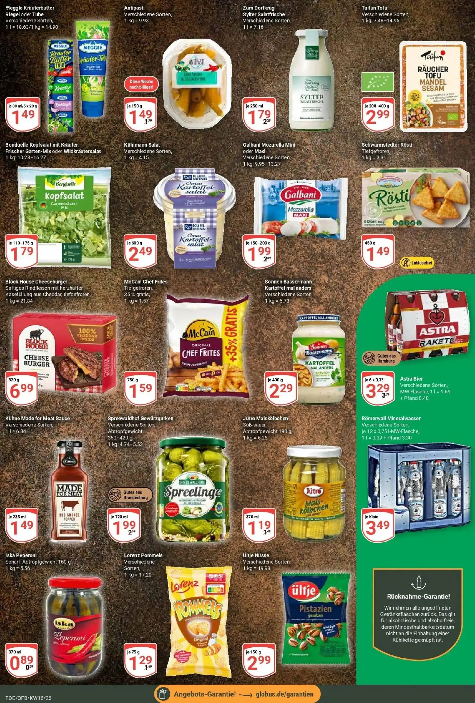 Globus Prospekt Tönisvorst	 – gültig ab 12.04.2026 | Seite: 16 | Produkte: Bier, Kräuterbutter, McCain, Pistazien