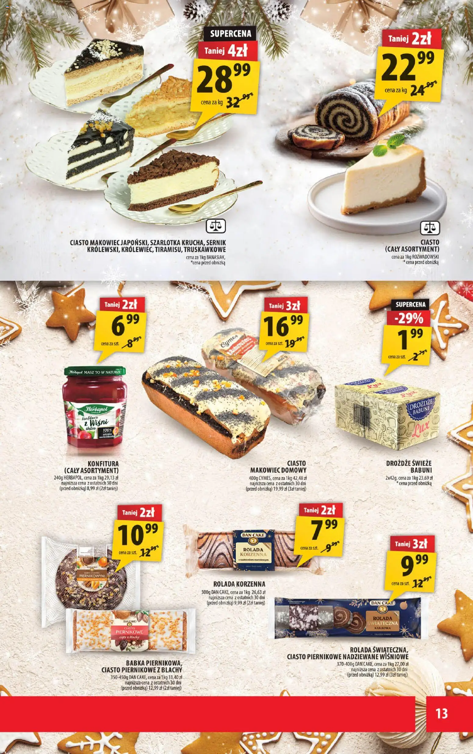 Arhelan Gazetka od 15.12.2025 | Strona: 13 | Produkty: Rolada, Ciasto, Babka