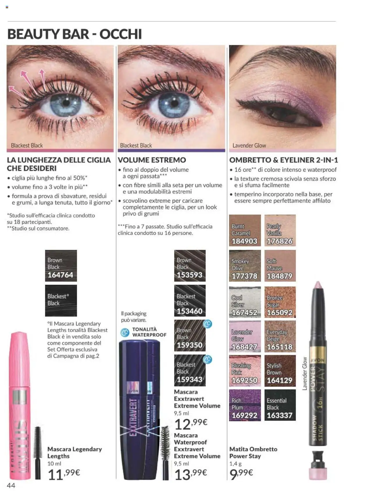 Volantino Avon del 01.10.2025 | Pagina: 44 | Prodotti: Mascara, Ombretto, Eyeliner, Olive