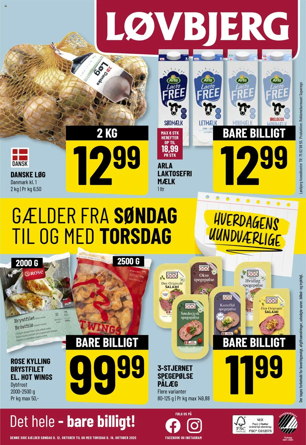Løvbjerg tilbudsavis – gyldig fra 10.10.2025 | Side: 35 | Produkter: Mælk, Pålæg, Spegepølse, Hvidløg