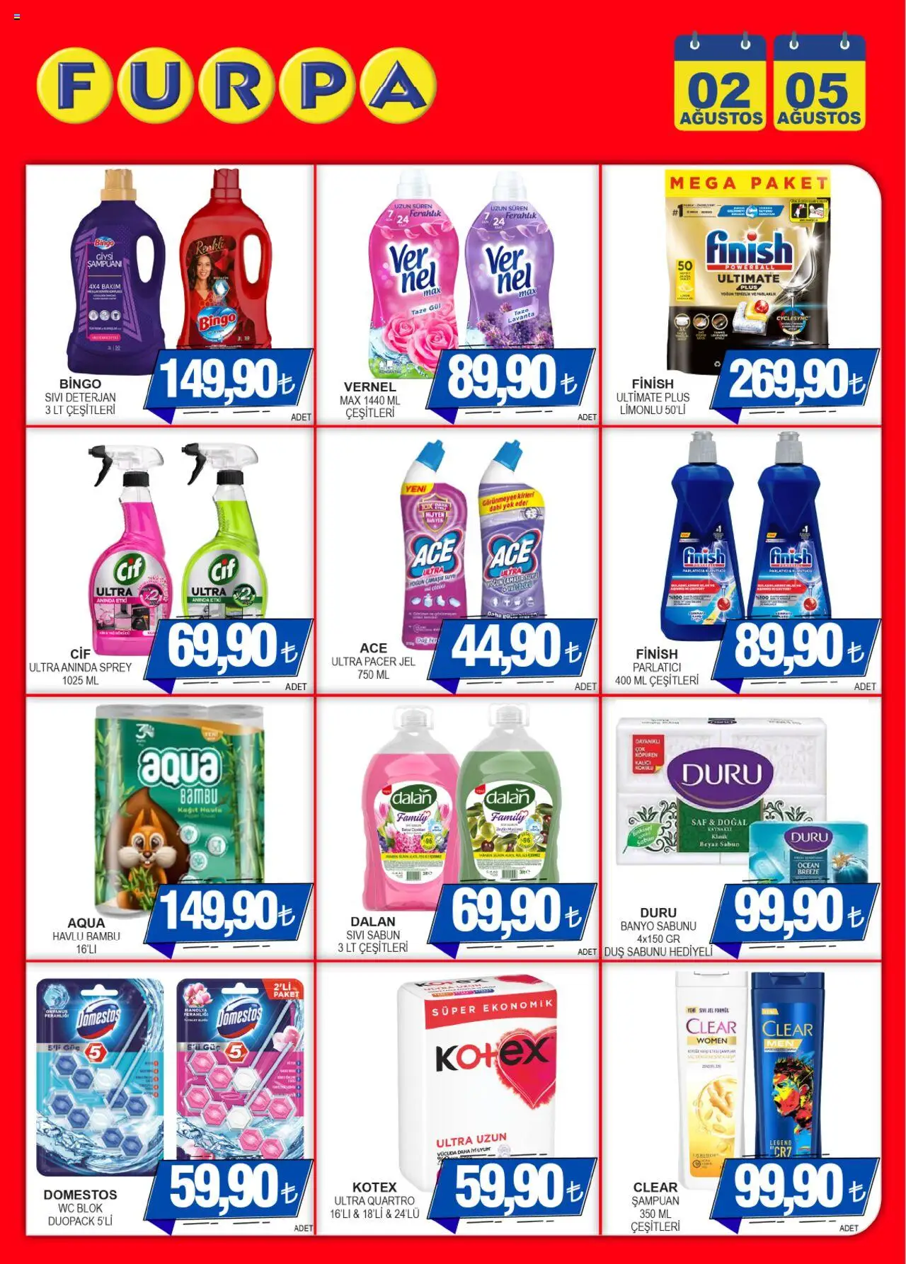 Furpa Katalog - 02.08.2025 tarihinden itibaren geçerlidir | Sayfa: 6 | Ürünler: Banyo, Duş, Deterjan, Parlatıcı