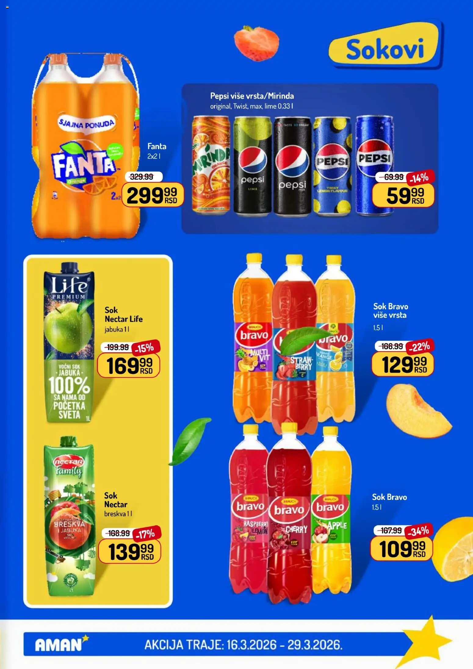Aman katalog - važi od 16.03.2026 | Strana: 31 | Proizvode: Sok, Breskva, Pepsi