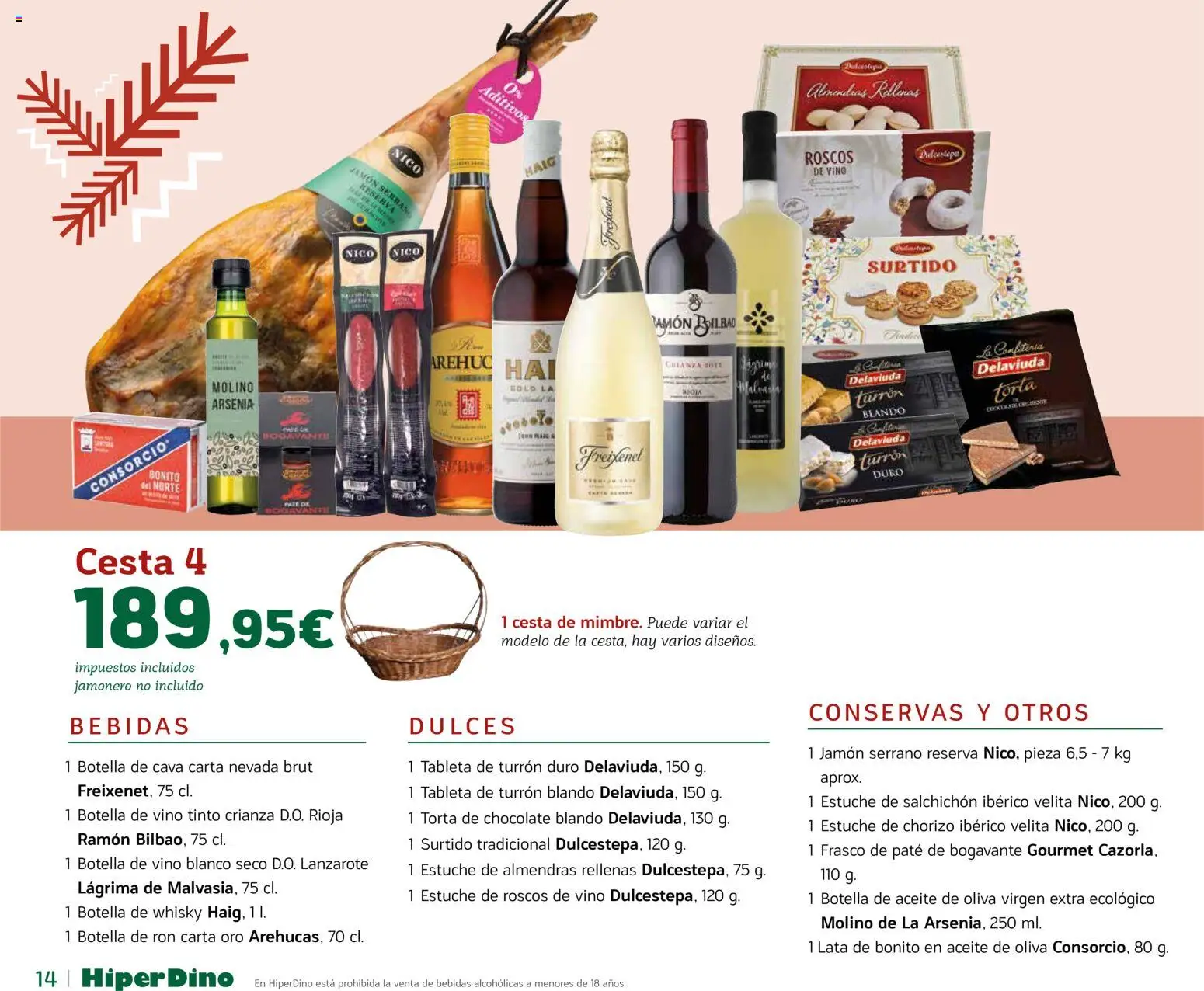 HiperDino - Catálogo Lotes y Cestas │ válido desde el 10.11.2025 | Página: 14 | Productos: Ron, Aceite de oliva, Aceite de oliva virgen extra, Cesta