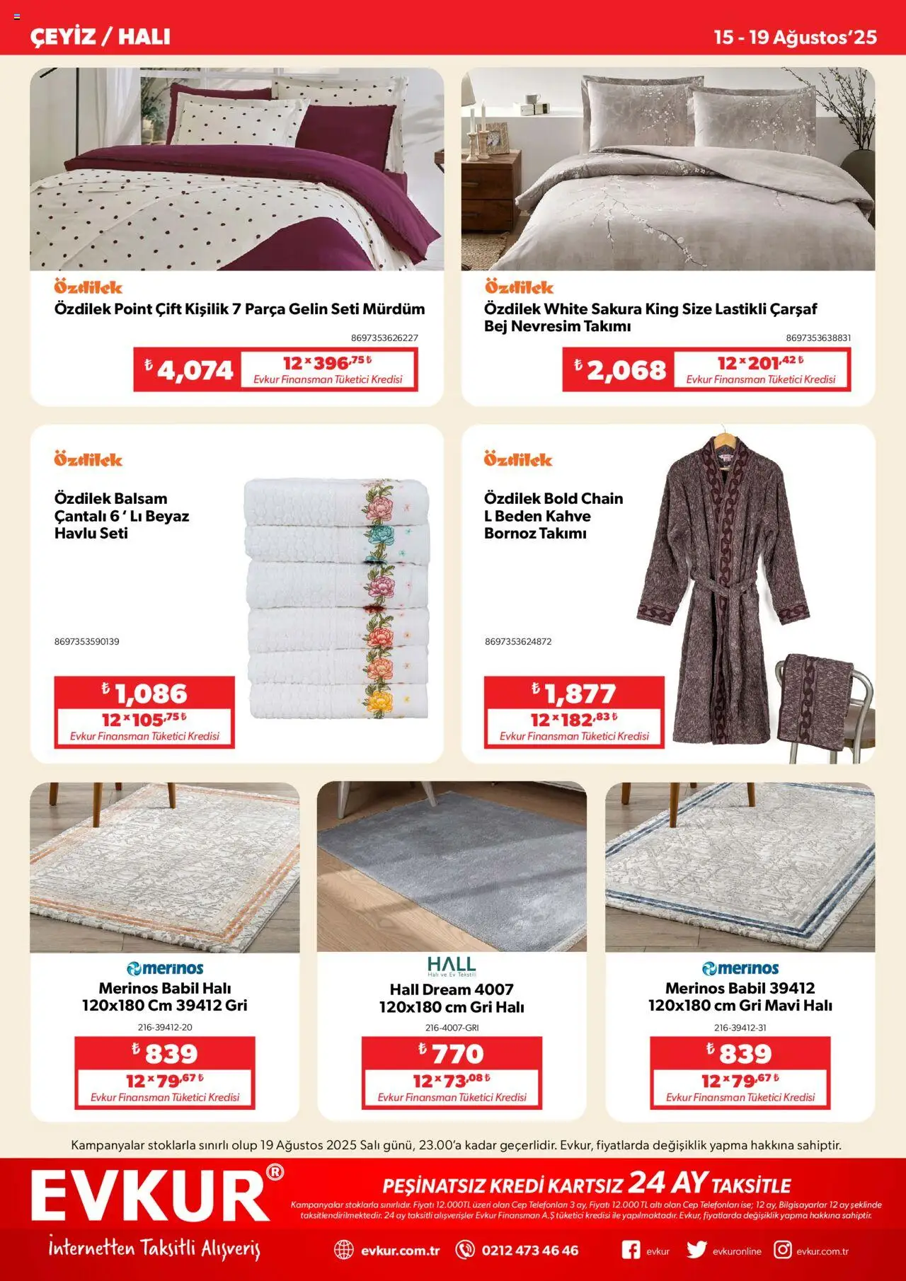 Evkur Katalog - 15.08.2025 tarihinden itibaren geçerlidir | Sayfa: 9 | Ürünler: Halı, Nevresim, Çarşaf, Bornoz takımı