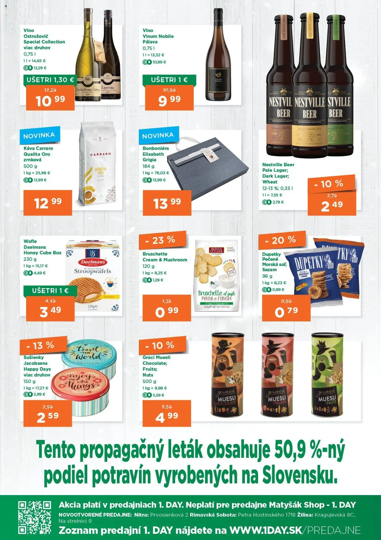 Nové 1day akcie – leták je platný od 29.01.2026 | Strana: 3 | Produkty: Káva, Víno
