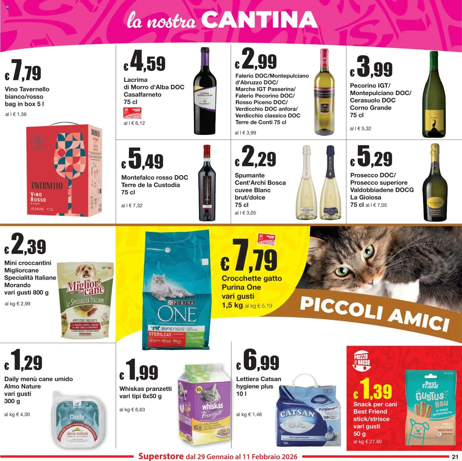 Volantino Sì con Te del 29.01.2026 | Pagina: 21 | Prodotti: Tacchino, Vino, Crocchette, Crocchette gatto