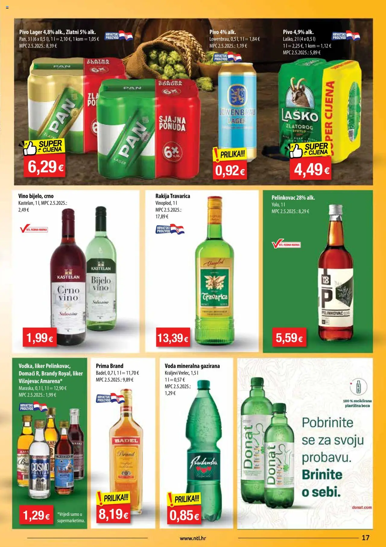 NTL katalog | vrijedi od 08.10.2025 | Stranica: 17 | Proizvodi: Travarica, Vino, Pivo, Voda