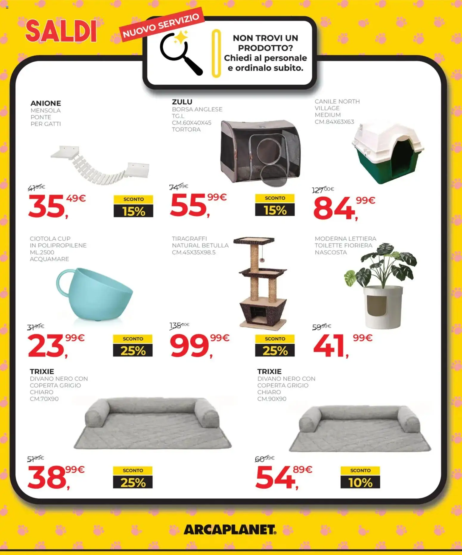 Volantino Arcaplanet del 19.01.2026 | Pagina: 30 | Prodotti: Tiragraffi, Fioriera, Borsa, Ciotola