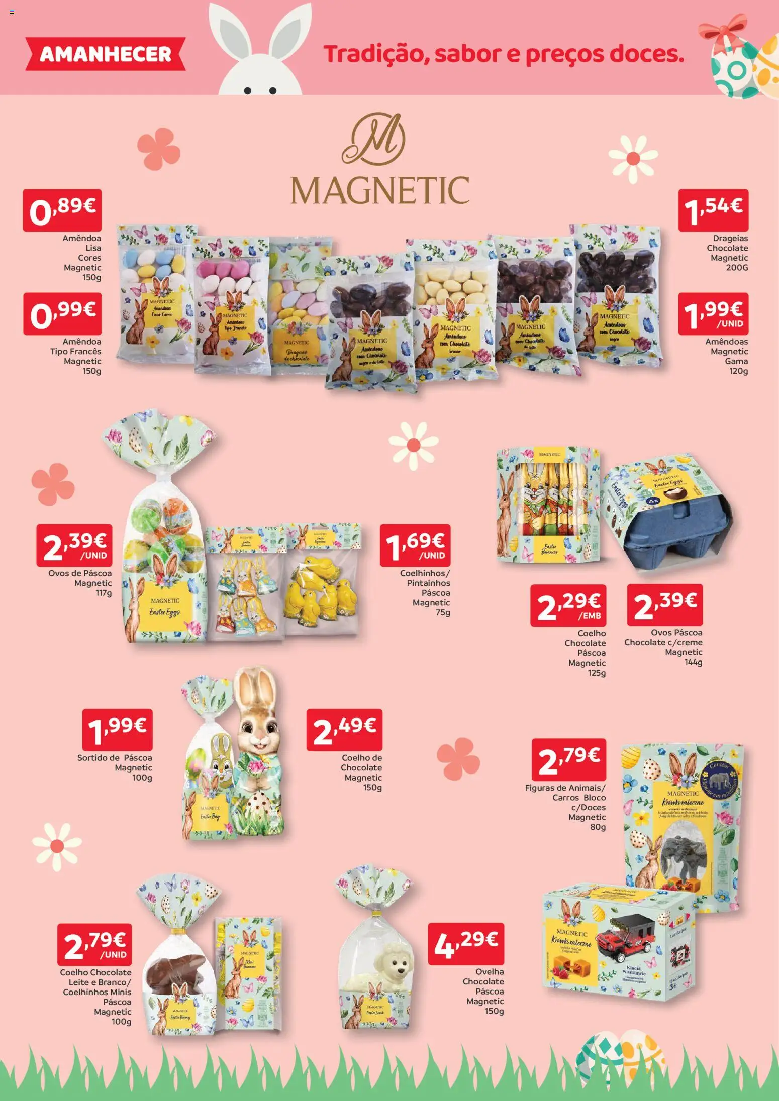 Amanhecer folheto │ válido de 26.03.2026 | Página: 2 | Produtos: Leite, Ovos, Chocolate, Coelho