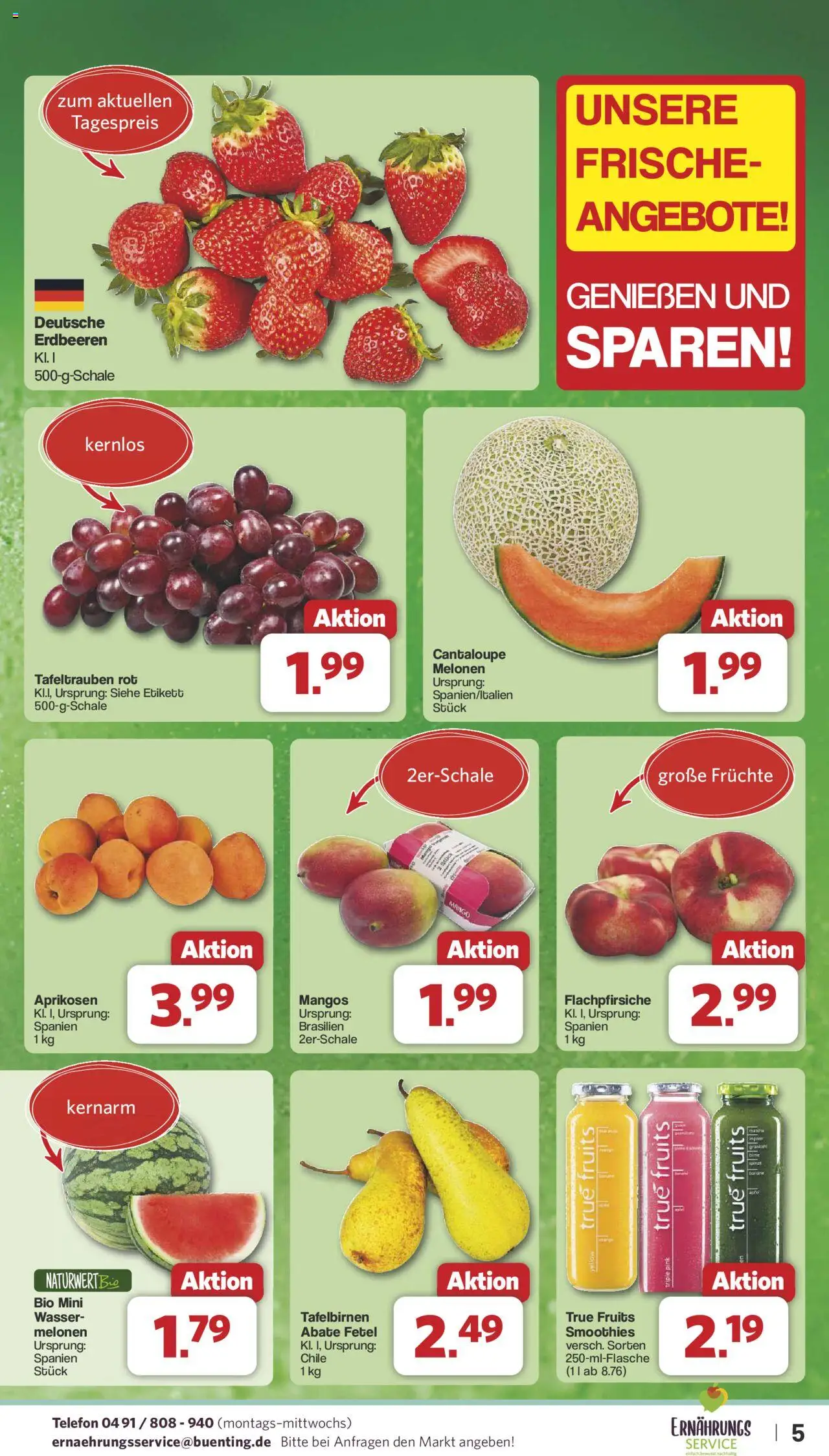 Famila Nordwest Prospekt 	 - gültig ab dem 02.06.2025 | Seite: 6 | Produkte: Wasser, Mango, Erdbeeren, Telefon