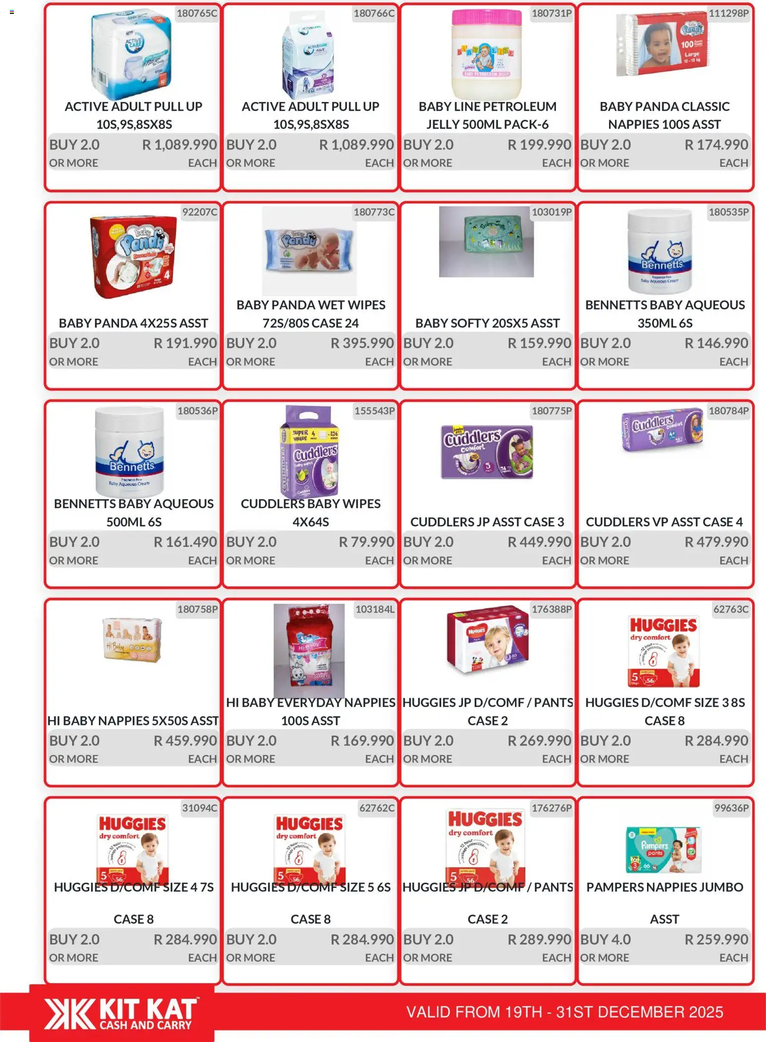 New KIT KAT Cash & Carry catalogue – valid from 19.12.2025 | Page: 24 | Products: Case, Cream, Petroleum jelly, Nappies