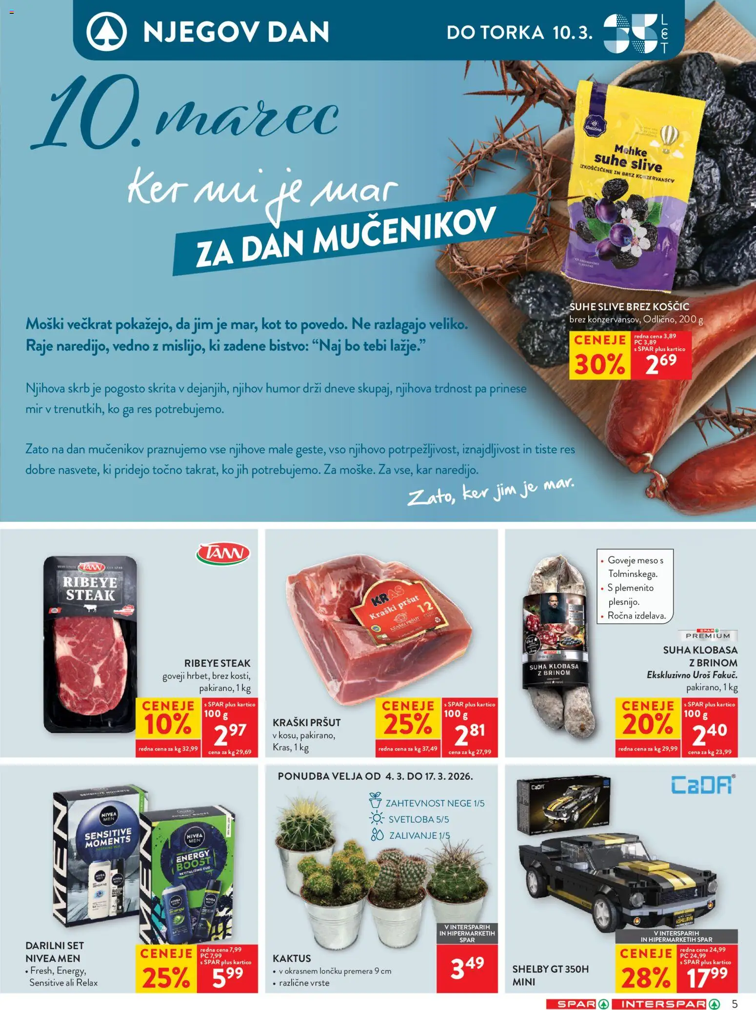 Novi Spar katalog ponudbe – veljaven od 04.03.2026 | Stran: 5 | Izdelki: Pršut, Suhe slive, Goveje meso