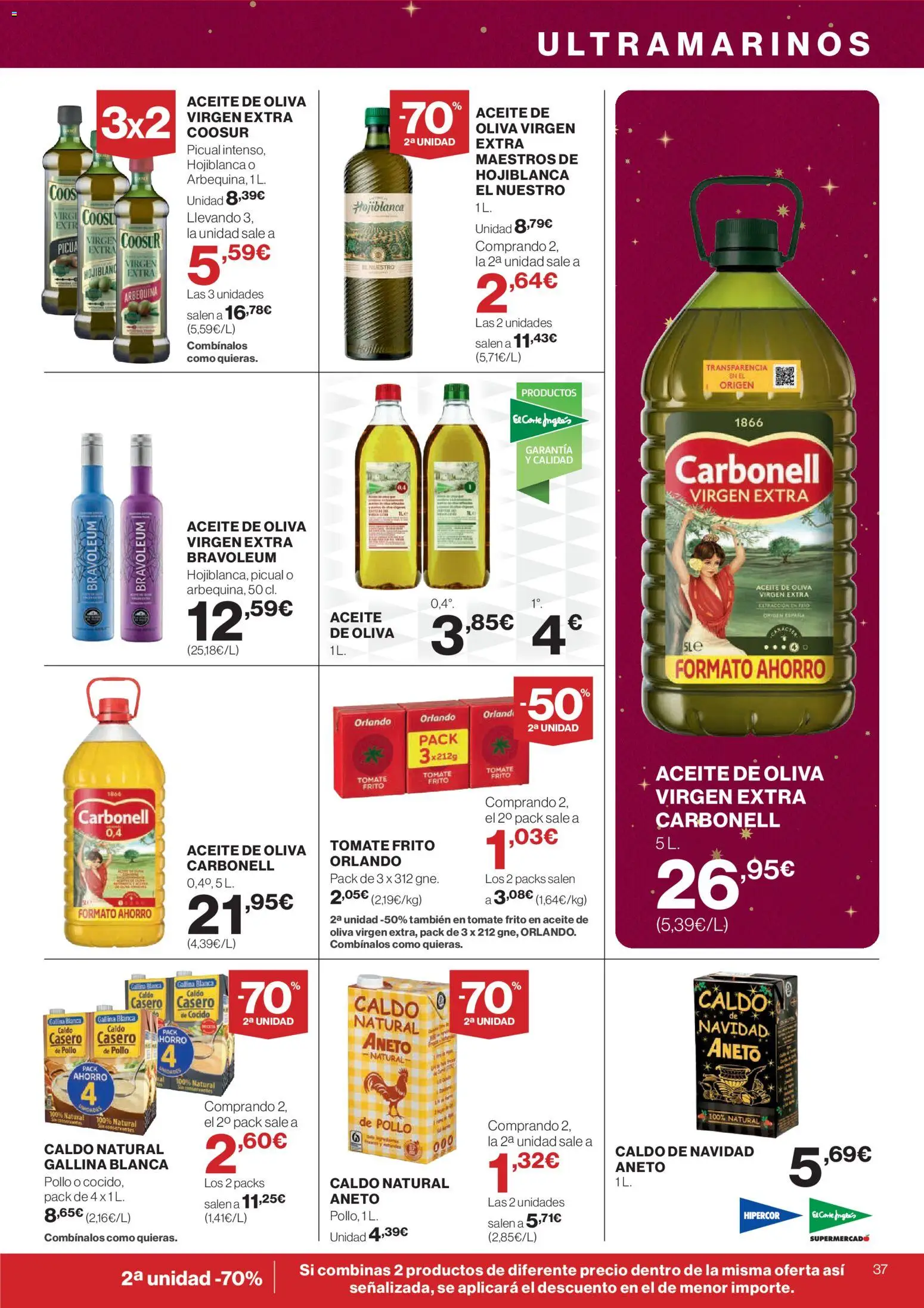 El Corte Inglés ofertas │ válido desde el 04.12.2025 | Página: 39 | Productos: Aceite, Aceite de oliva, Aceite de oliva virgen extra