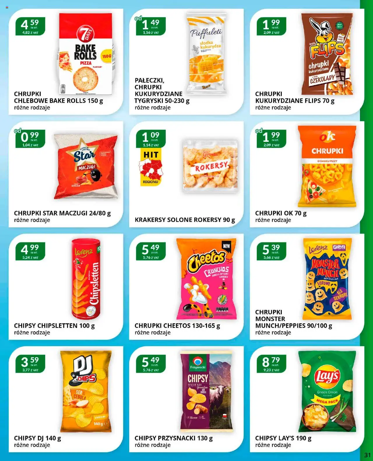 Eurocash Gazetka od 22.09.2025 | Strona: 31 | Produkty: Chipsy, Kukurydza, Ser, Pizza