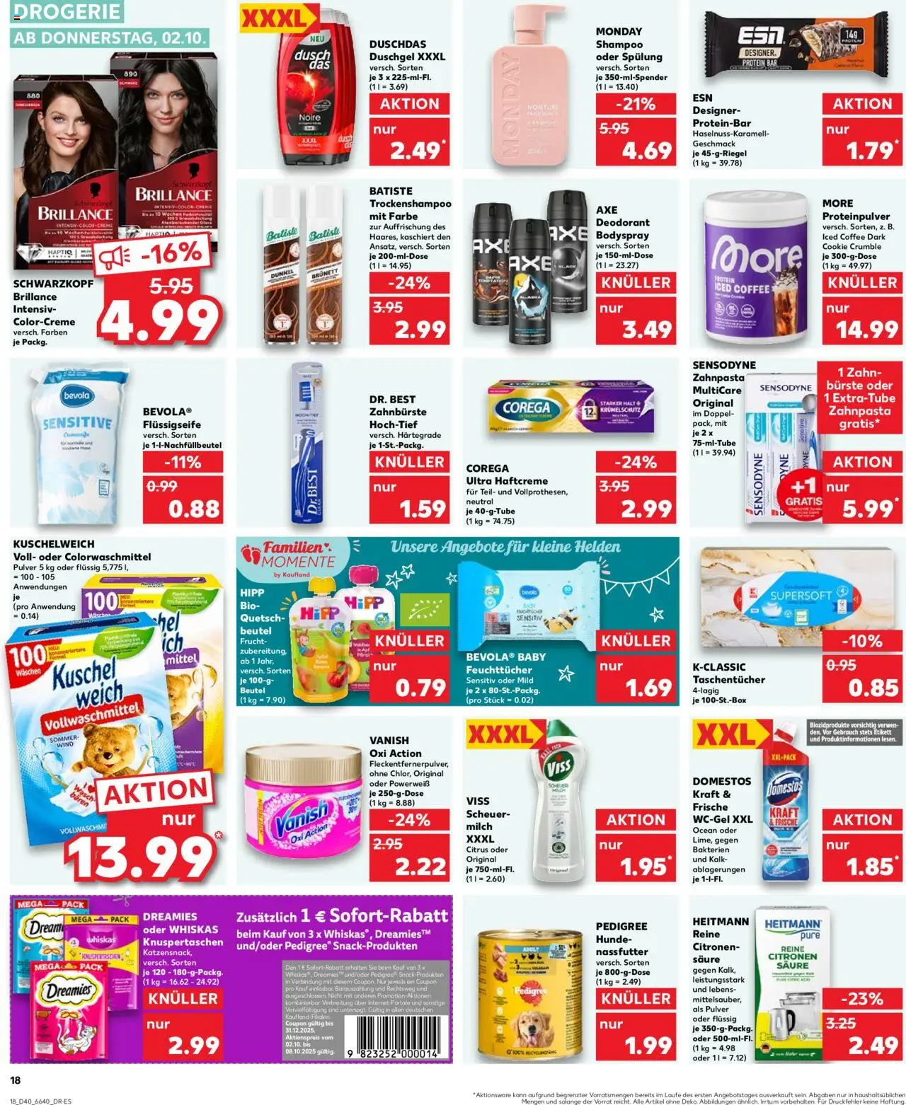 Kaufland Prospekt 	 – gültig ab 02.10.2025 | Seite: 18 | Produkte: Spülung, Bürste, Deodorant, Zahnbürste