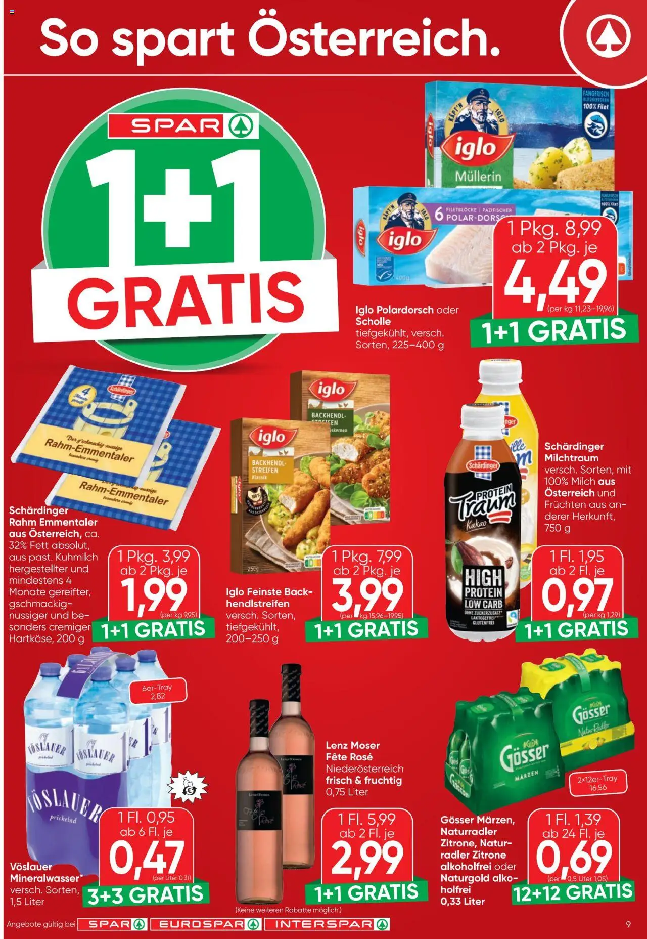 Spar Flugblatt gültig ab 07.08.2025 | Seite: 9 | Produkte: Zitrone, Milch