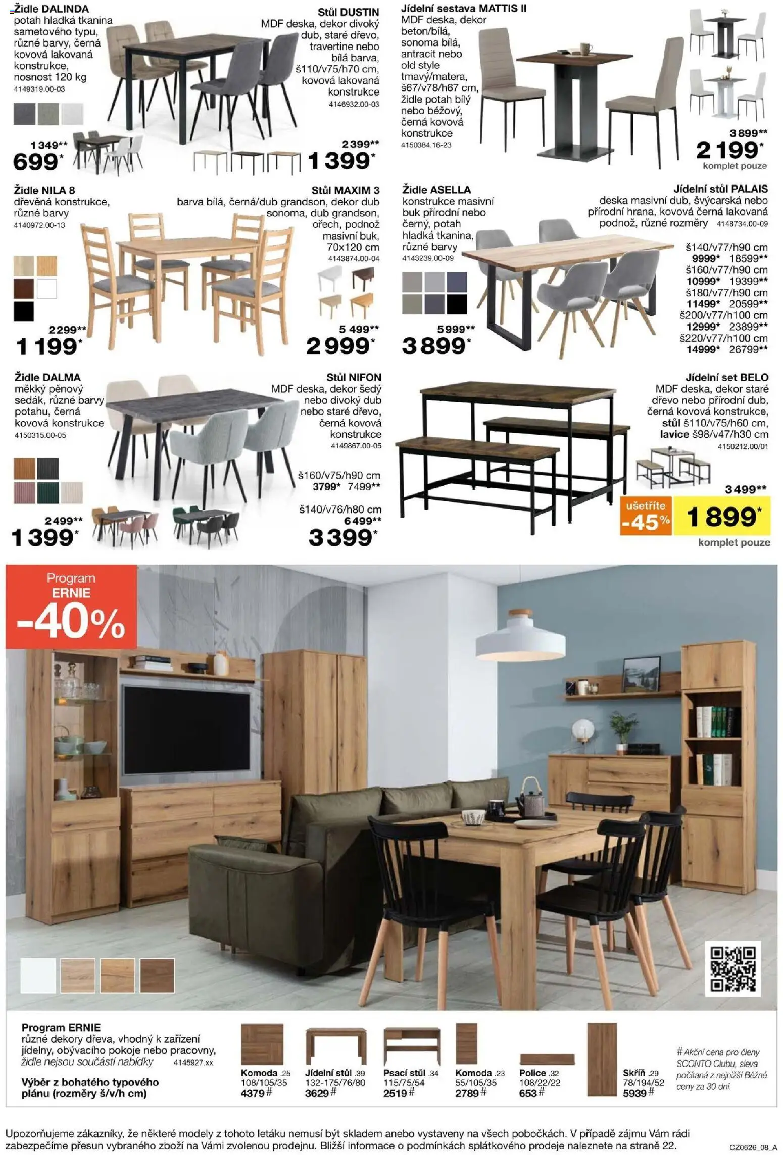 Sconto nábytek leták od 22.04.2026 | Strana: 8 | Produkty: Modely, Stůl, Lavice, Barvy