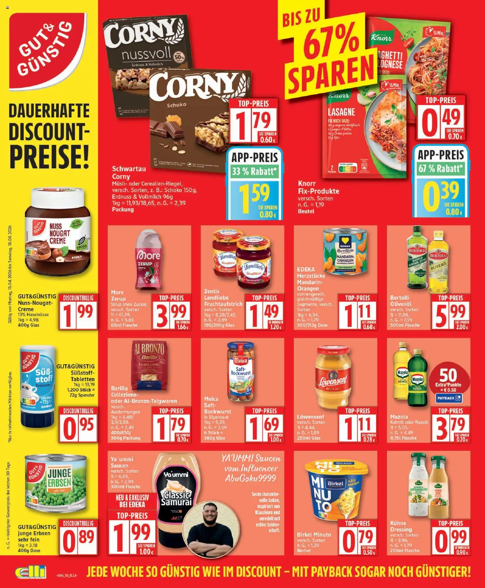 Elli Markt Prospekt Schloß Holte – gültig ab 13.04.2026 | Seite: 10 | Produkte: Musli, Bockwurst, Käse, Sirup