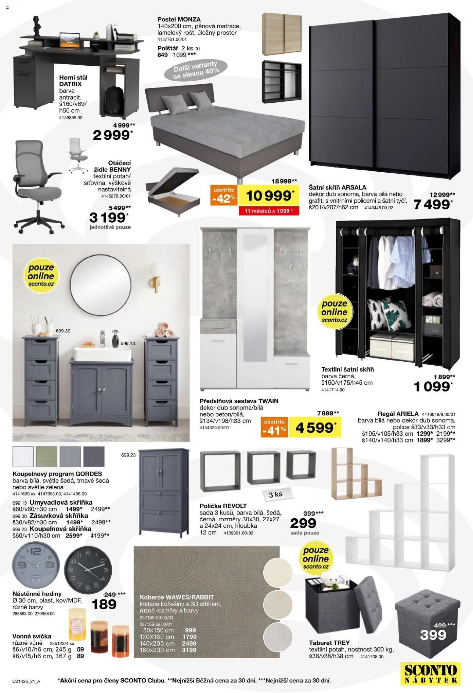 Sconto nábytek leták od 05.11.2025 | Strana: 21 | Produkty: Hodiny, Regál, Barvy, Skříň