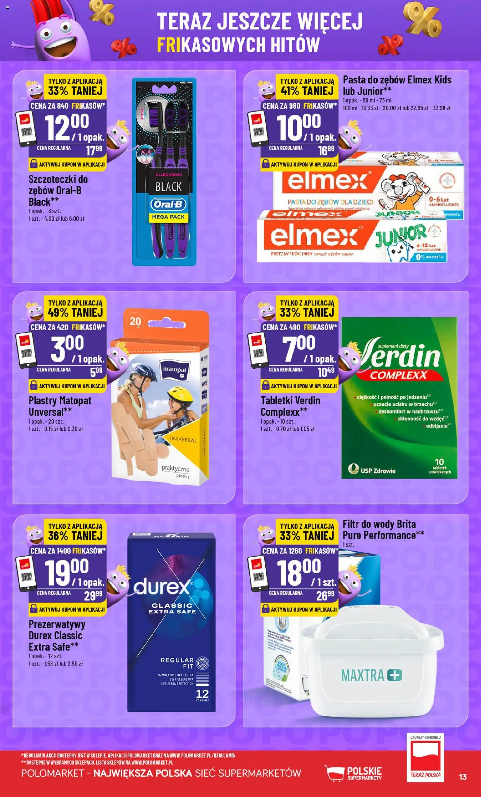 POLOmarket gazetka - Frikasowe Hity od 15.04.2026 | Strona: 13 | Produkty: Prezerwatywy, Filtr do wody, Pasta do zębów