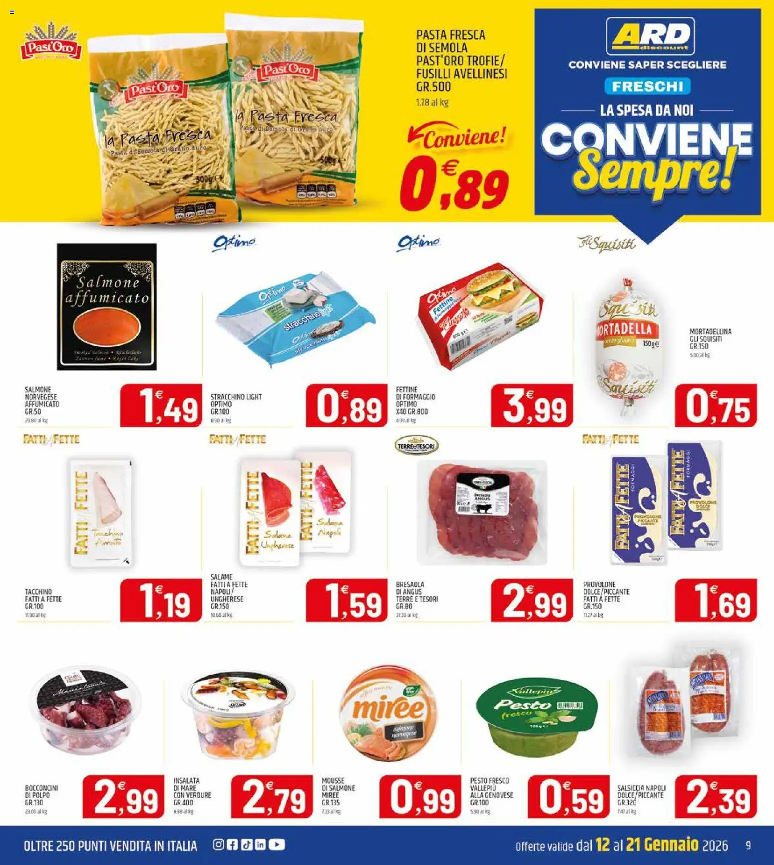 Volantino ARD Discount del 12.01.2026 | Pagina: 9 | Prodotti: Bresaola, Insalata, Tacchino, Salsiccia