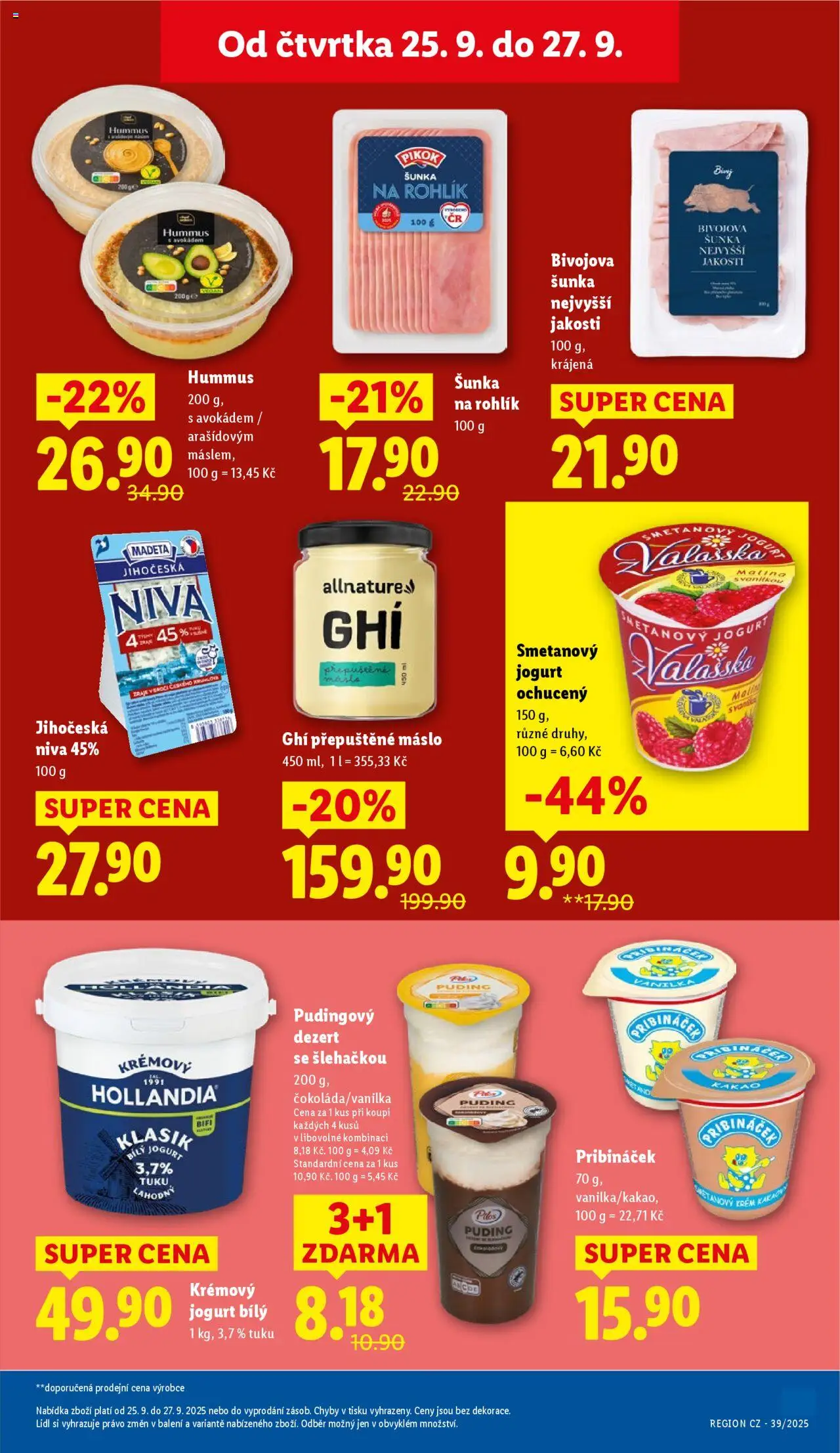Lidl leták od 25.09.2025 | Strana: 17 | Produkty: Rohlík, Pribináček, Niva, Bílý jogurt