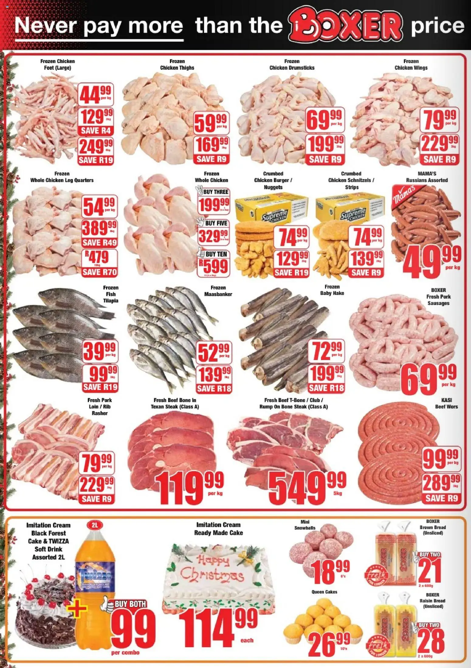New Boxer catalogue – valid from 17.12.2025 | Page: 2 | Products: Cake, Chicken, Pork, Fish