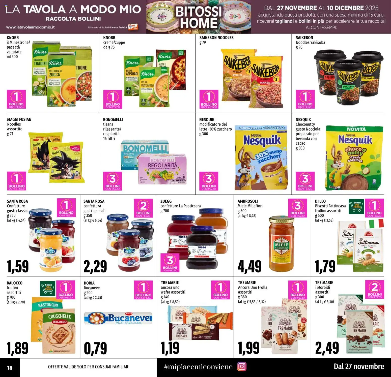 Volantino EMI del 27.11.2025 | Pagina: 18 | Prodotti: Minestrone, Crema, Manzo, Frollini