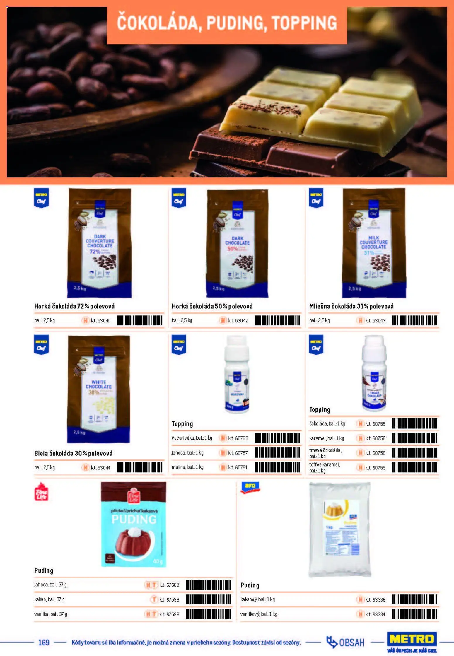 Nové Metro akcie – leták je platný od 05.12.2025 | Strana: 169 | Produkty: Puding, Čokoláda