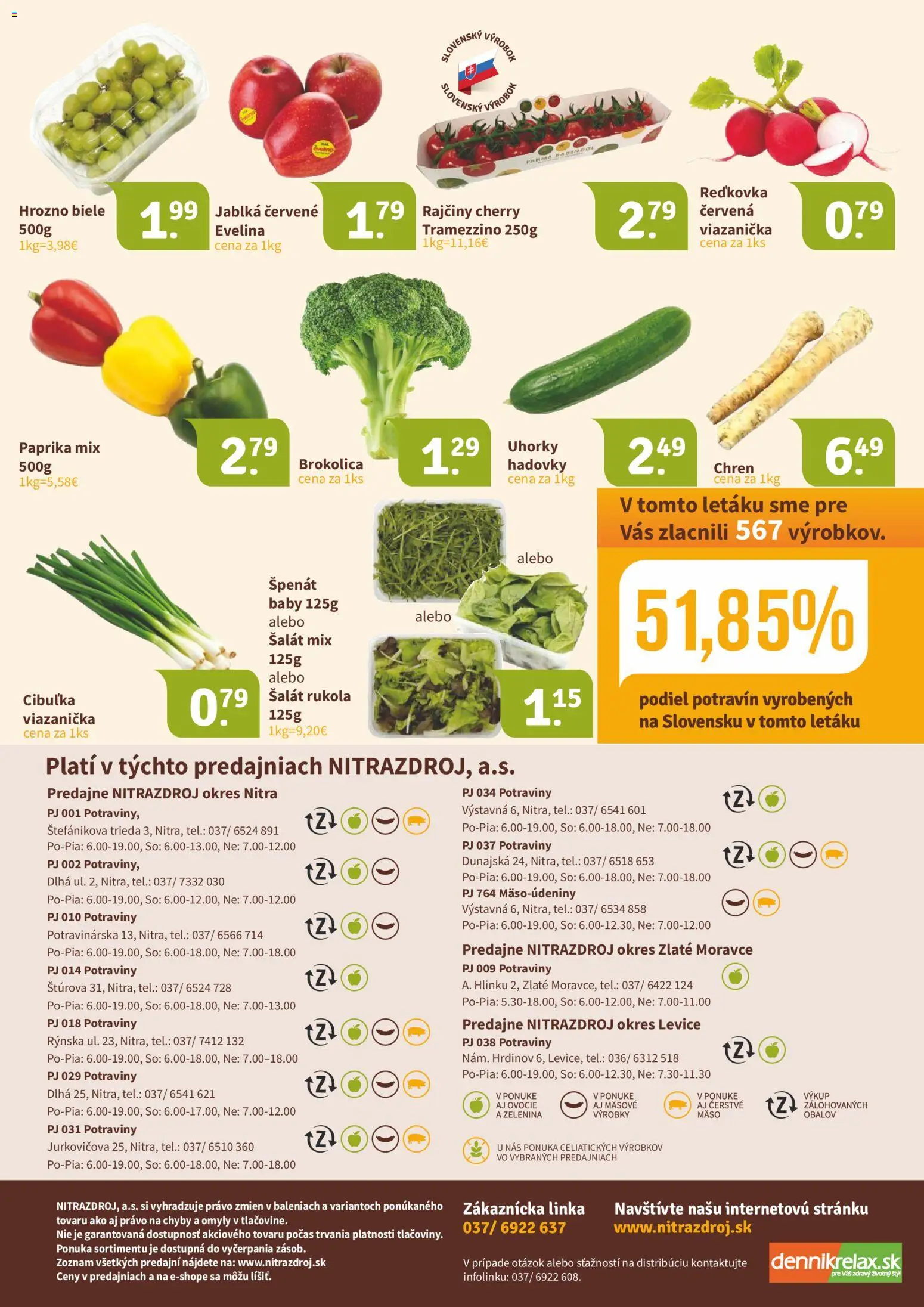 Nové Nitrazdroj akcie – leták je platný od 20.03.2026 | Strana: 16 | Produkty: Paprika, Jablká, Uhorky, Hrozno